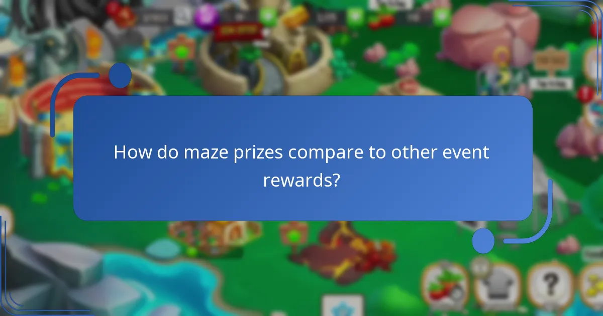 How do maze prizes compare to other event rewards?