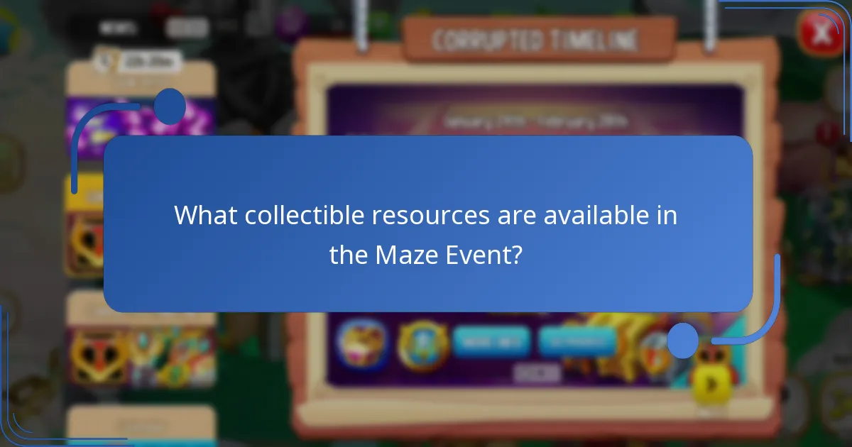 What collectible resources are available in the Maze Event?