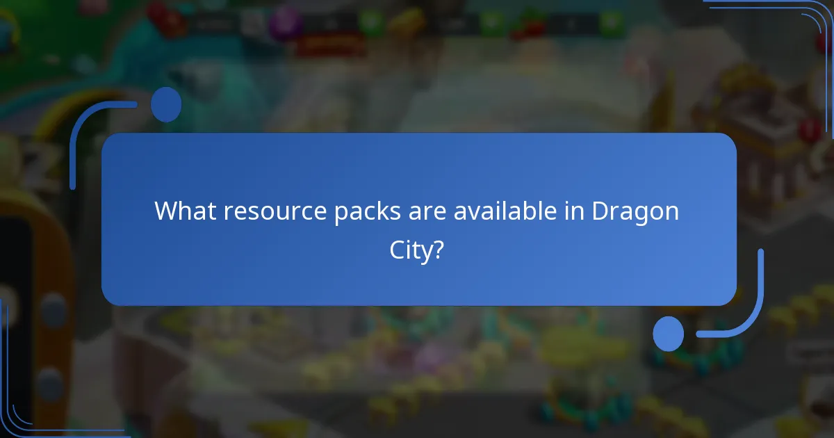 What resource packs are available in Dragon City?