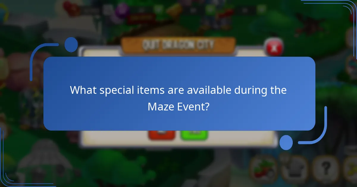 What special items are available during the Maze Event?
