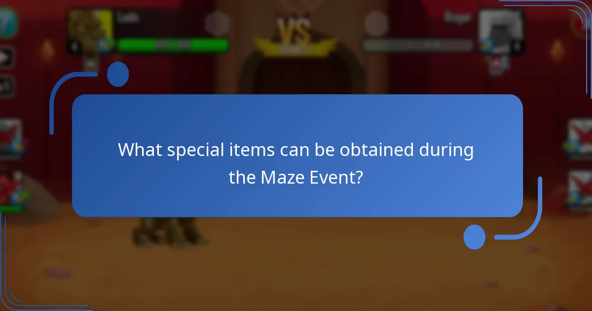 What special items can be obtained during the Maze Event?