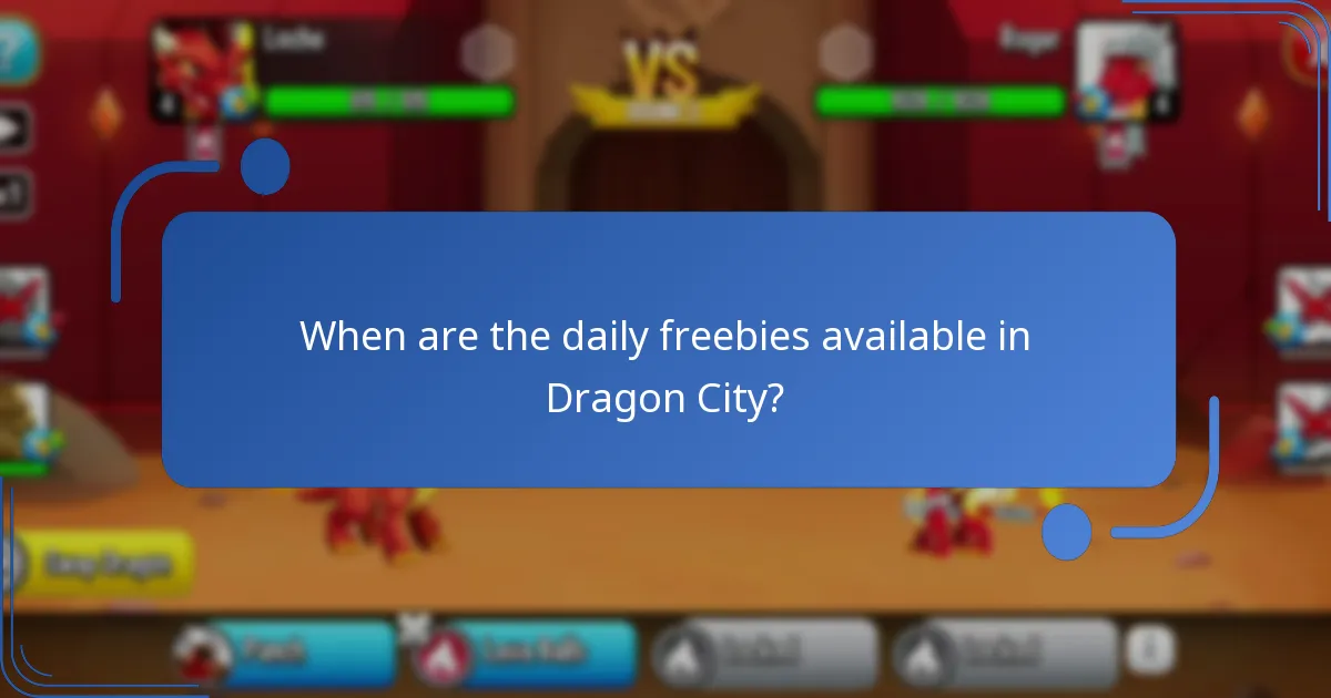 When are the daily freebies available in Dragon City?