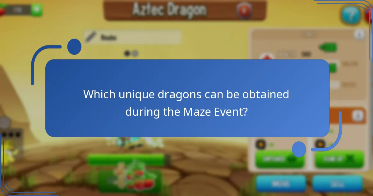 Which unique dragons can be obtained during the Maze Event?